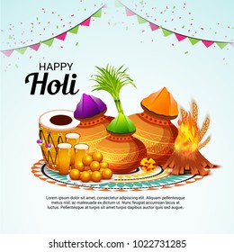 Vector illustration of a Background for Traditional Indian Festival Holi Celebration.