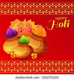 Vector illustration of a Background for Traditional Indian Festival Holi Celebration.