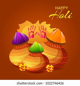Vector illustration of a Background for Traditional Indian Festival Holi Celebration.