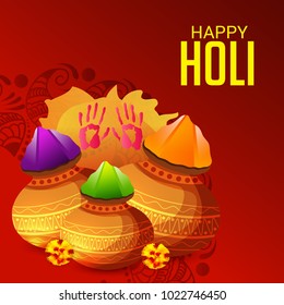 Vector illustration of a Background for Traditional Indian Festival Holi Celebration.