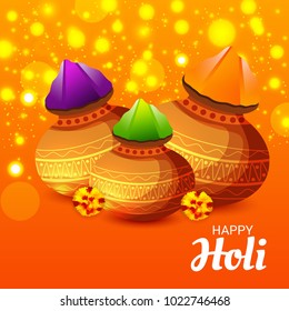 Vector illustration of a Background for Traditional Indian Festival Holi Celebration.