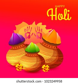 Vector illustration of a Background for Traditional Indian Festival Holi Celebration.