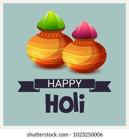 Vector illustration of a Background for Traditional Indian Festival Holi Celebration.