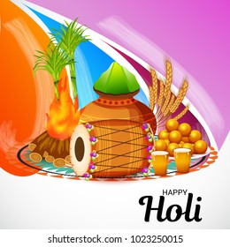 Vector illustration of a Background for Traditional Indian Festival Holi Celebration.