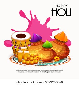 Vector illustration of a Background for Traditional Indian Festival Holi Celebration.