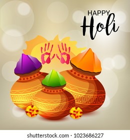 Vector illustration of a Background for Traditional Indian Festival Holi Celebration.