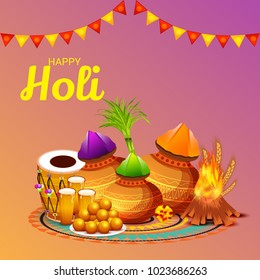 Vector illustration of a Background for Traditional Indian Festival Holi Celebration.