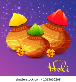 Vector illustration of a Background for Traditional Indian Festival Holi Celebration.