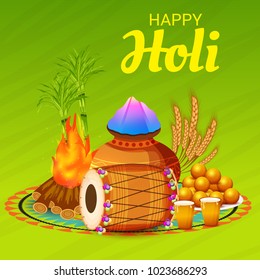 Vector illustration of a Background for Traditional Indian Festival Holi Celebration.