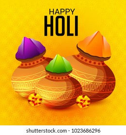 Vector illustration of a Background for Traditional Indian Festival Holi Celebration.