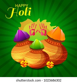 Vector illustration of a Background for Traditional Indian Festival Holi Celebration.