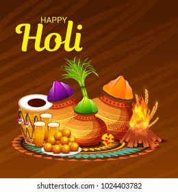 Vector illustration of a Background for Traditional Indian Festival Holi Celebration.