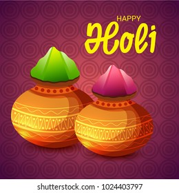 Vector illustration of a Background for Traditional Indian Festival Holi Celebration.