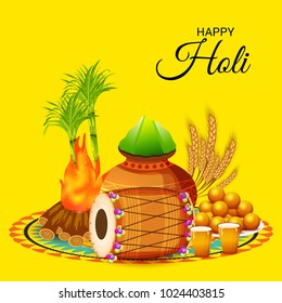 Vector illustration of a Background for Traditional Indian Festival Holi Celebration.