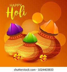 Vector illustration of a Background for Traditional Indian Festival Holi Celebration.