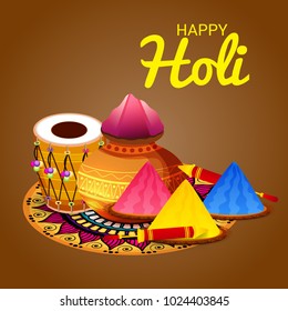 Vector illustration of a Background for Traditional Indian Festival Holi Celebration.