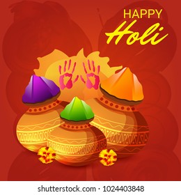 Vector illustration of a Background for Traditional Indian Festival Holi Celebration.