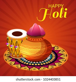 Vector illustration of a Background for Traditional Indian Festival Holi Celebration.