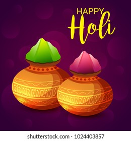 Vector illustration of a Background for Traditional Indian Festival Holi Celebration.