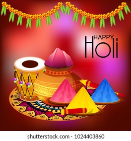 Vector illustration of a Background for Traditional Indian Festival Holi Celebration.