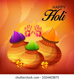 Vector illustration of a Background for Traditional Indian Festival Holi Celebration.