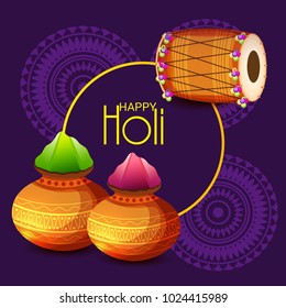 Vector illustration of a Background for Traditional Indian Festival Holi Celebration.