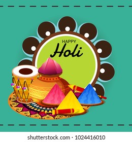 Vector illustration of a Background for Traditional Indian Festival Holi Celebration.