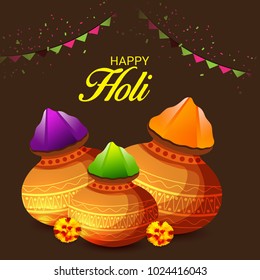 Vector illustration of a Background for Traditional Indian Festival Holi Celebration.