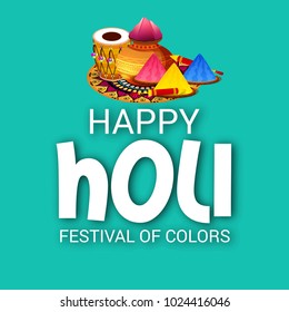 Vector illustration of a Background for Traditional Indian Festival Holi Celebration.