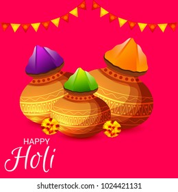 Vector illustration of a Background for Traditional Indian Festival Holi Celebration.