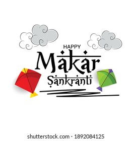 Vektorgrafik eines Hintergrundes für das traditionelle indische Festival Feiern Makar Sankranti mit farbigen Drachen. 