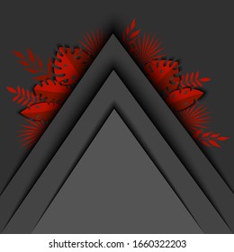 Vector illustration background with tropical leaves
