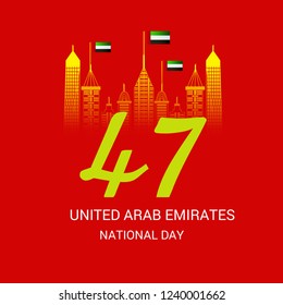 Vector illustration of a Background for UAE Independence Day. United Arab Emirates National Day.