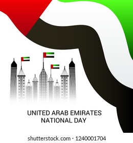 Vector illustration of a Background for UAE Independence Day. United Arab Emirates National Day.