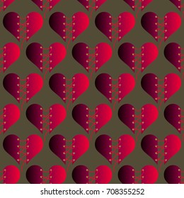Vector illustration background of Valentine's Day with abstract hearts
