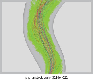Vector illustration background with a variety of multi-colored curves. Template for text and other things.