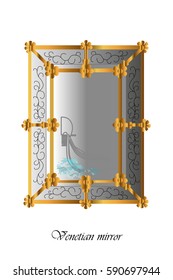 Vector illustration background with venetian mirror