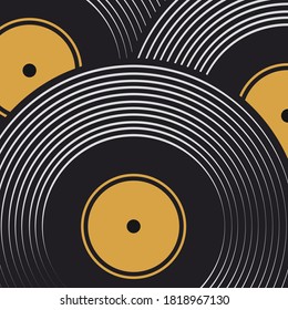 Vector illustration background with vinyl disks