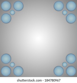 Vector illustration background with volumetric circles in the corners.