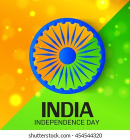 Vector illustration of a background with Wheel for Indian Independence Day.