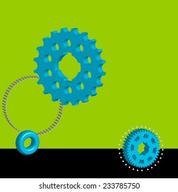 Vector illustration background, which is colored with toothed wheel.