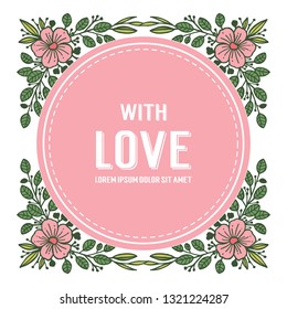Vector illustration background white and pink flower hand drawn