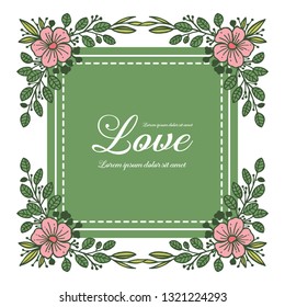 Vector illustration background white and pink flower hand drawn