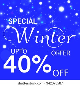 Vector illustration of a Background of Winter Sale Background.