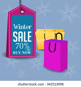 Vector illustration of a Background of Winter Sale.