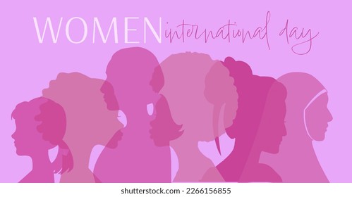 Vector illustration background women diversity, gender equality concept.International Women's Day. Women in leadership, woman empowerment. Crowd of women of diverse age, races and occupation.