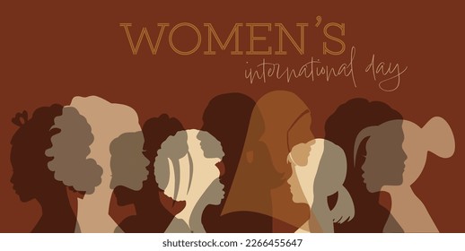 Vector illustration background women diversity, gender equality concept.International Women's Day. Women in leadership, woman empowerment. Crowd of women of diverse age, races and occupation.