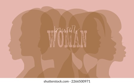 Vector illustration background women diversity, gender equality. Poster International Women's Day. Leadership, woman empowerment.Women power. Crowd of women of diverse age, races and occupation. 
