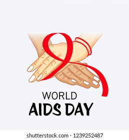 Vector illustration of a Background for World Aids Day Awareness Concept.