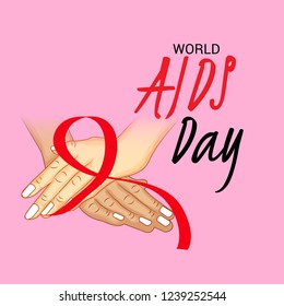 Vector illustration of a Background for World Aids Day Awareness Concept.